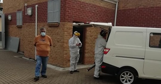 Disinfecting services at 10111 centre
