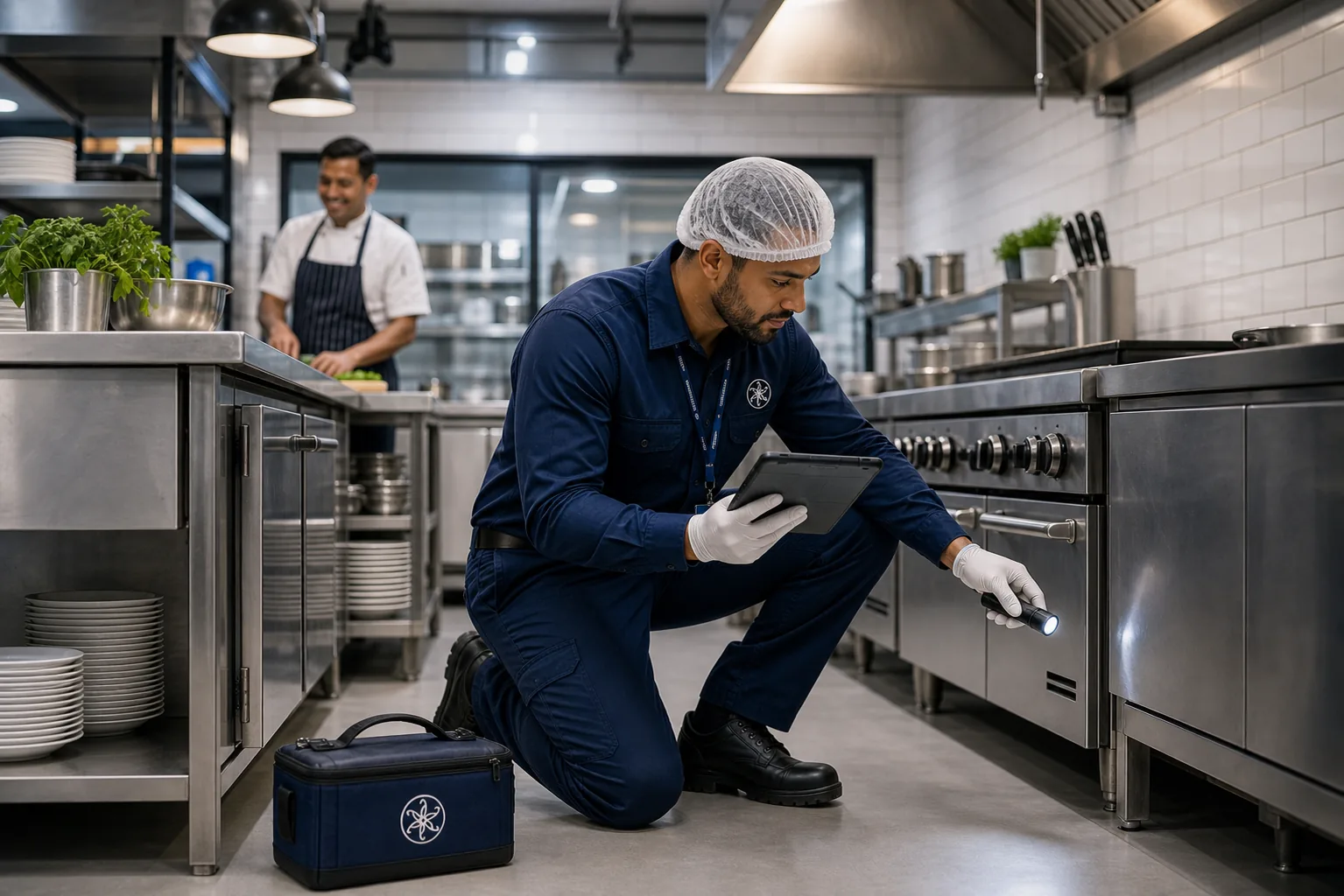 Food-production hygiene and pest-control compliance inspection